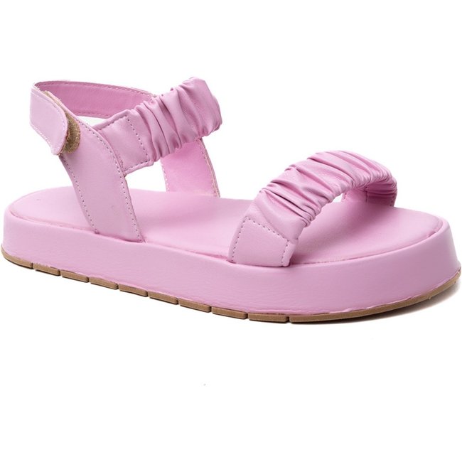 Papete Rasteira Sandalia Rosa Sola Alta Plataforma Kuento Shoes