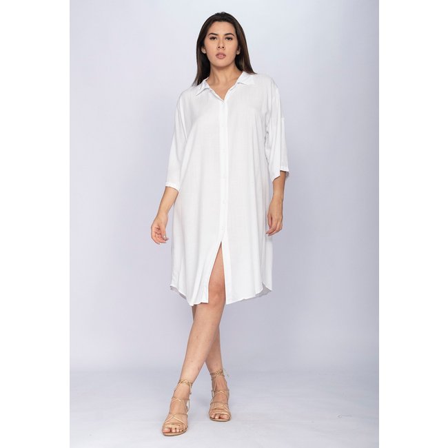 Vestido Amazonia Vital Chemise Curto Tapajó Viscose Branco
