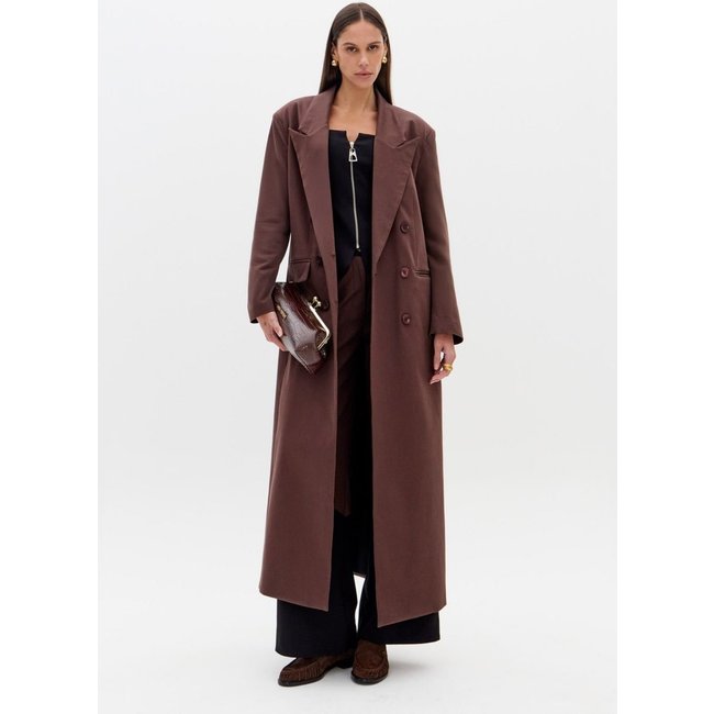 Trench Coat Alongado Com Botões Lança Perfume