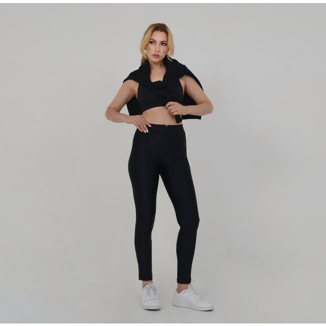 Calça Lubanc Feminina Skinny com Zíper Preta