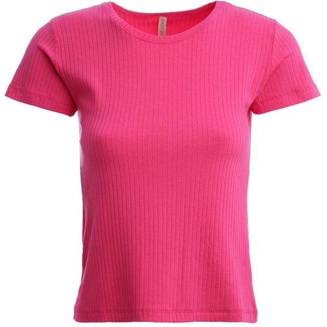 Blusa Manga Curta Canelada Feminina PINK