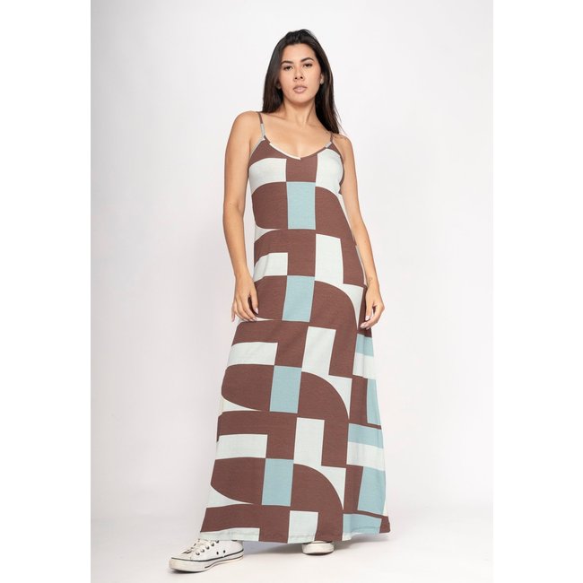 Vestido CabanaFree Guaíra Longo Malha Alça Fina Santa Rosa do Tocantins
