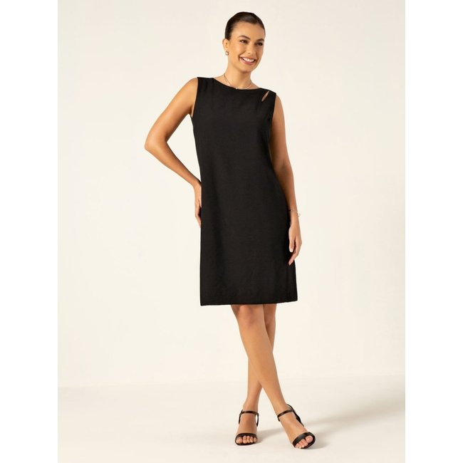 Vestido Tubinho de Alfaiataria Preto Leani
