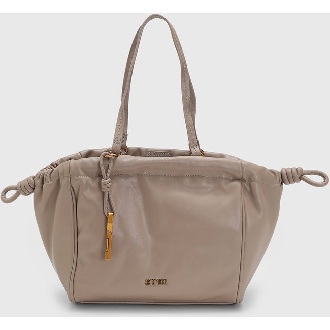 Bolsa Média Feminina Santa Lolla Lateral Franzida Marrom