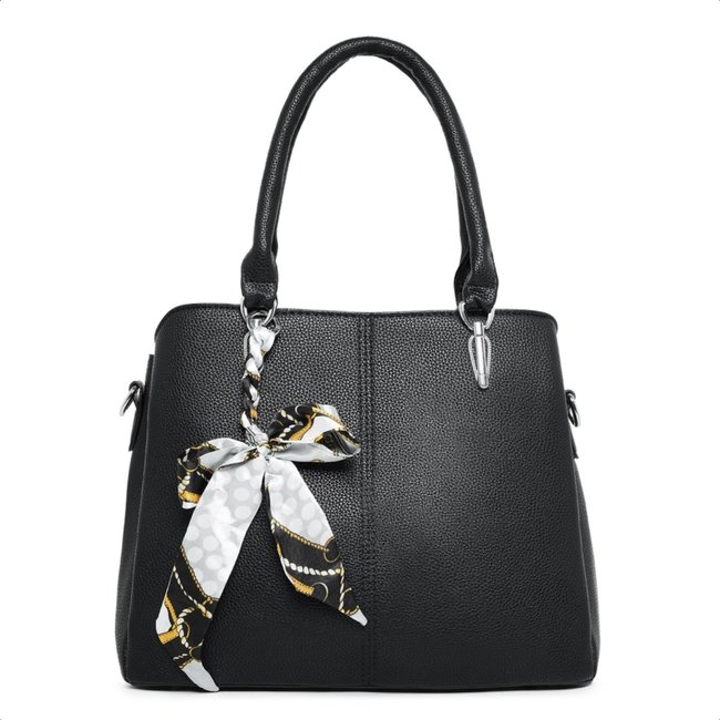 Bolsa Social Couro Feminina Moderna Alça De Ombro Luxuosa - Preto