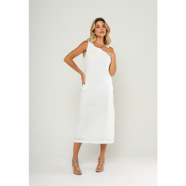 Vestido Midi Regata E Recorte Posterior Salvatore Branco