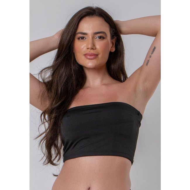 Blusa Cropped Faixa 4 Estações Moda Casual Verão