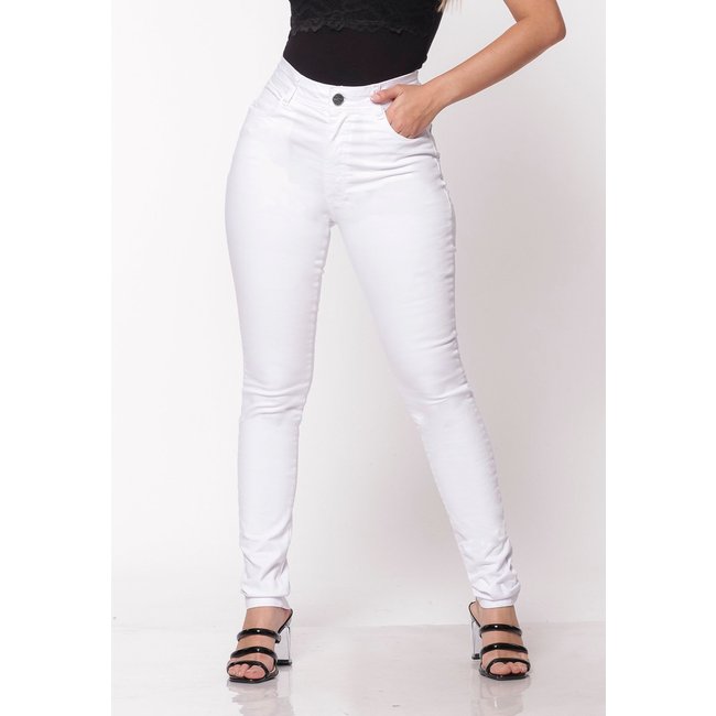 Calça Sarja Skinny Cintura Alta Conforto 7904 Branca