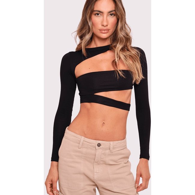 blusa cut out preta Mundo Lolita