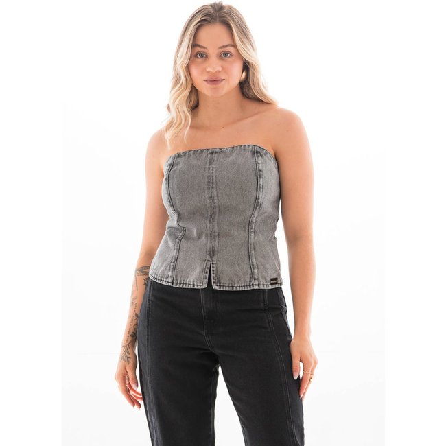 Top Corset Jeans Feminino Arauto Black