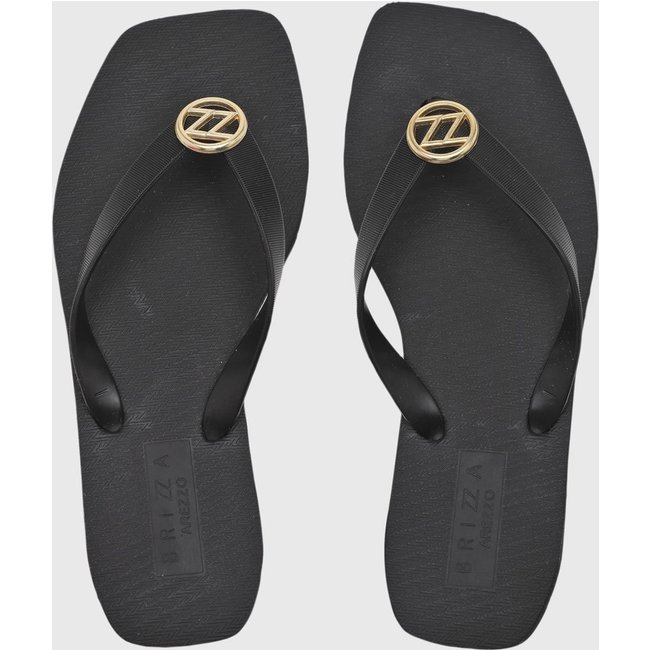 Chinelo Dedo Feminino Brizza Arezzo Monograma Preto
