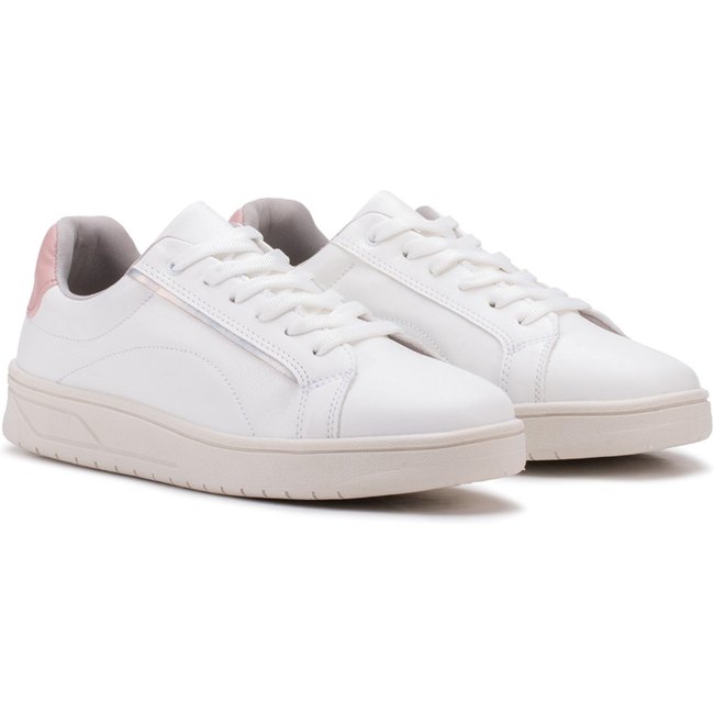 Tenis Branco Rosa Feminino Sapatenis Sneakers Confortavel Estilo Shoes