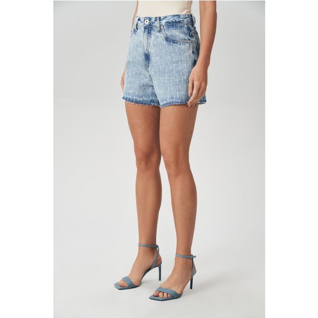 Short Jeans Straight Drawn Feminino Acostamento