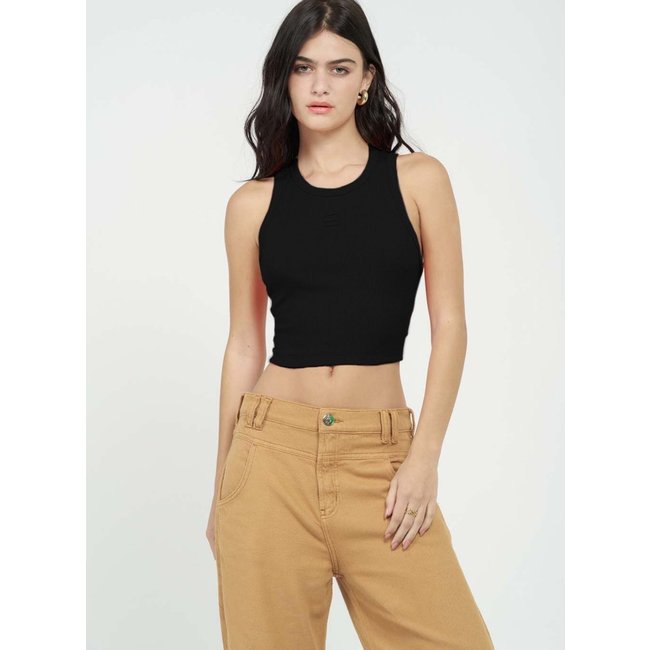 Top Small Canelado com Detalhe Elástico Costas Colcci CLC Preto