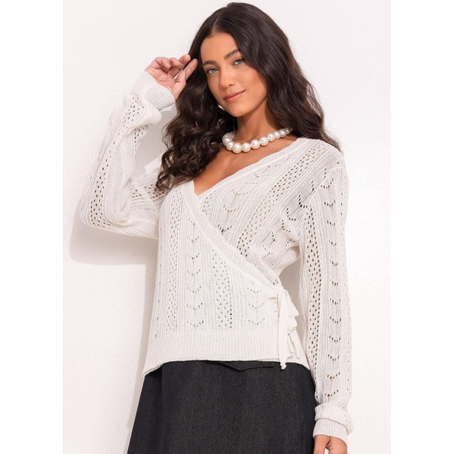 Casaco Tricô Off White Quintess