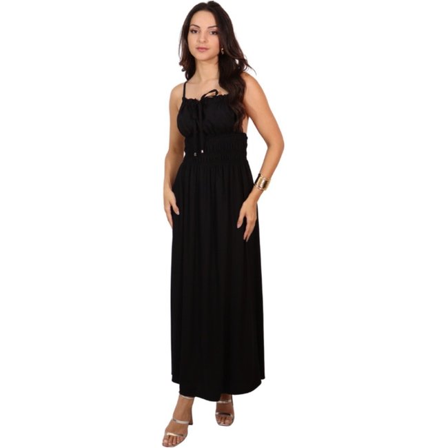 Vestido Longo Busto Com Amarração - Preto