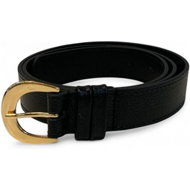 Cinto Feminino em Couro Fivela Arredondada Preto 013