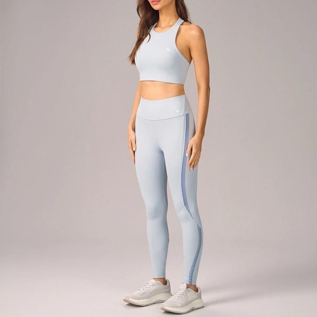 Legging Alto Giro Com Recortes e Silk SM25 Azul Cristalino Azul