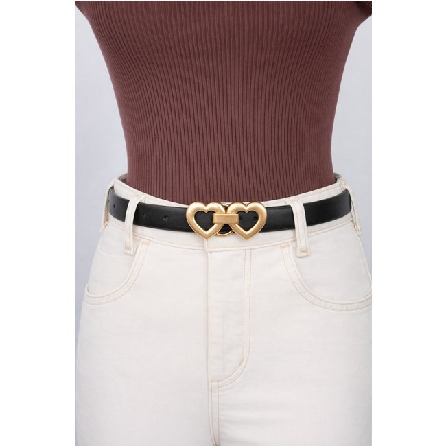 Cinto Double Heart D Bell Outelet Fashion Preto