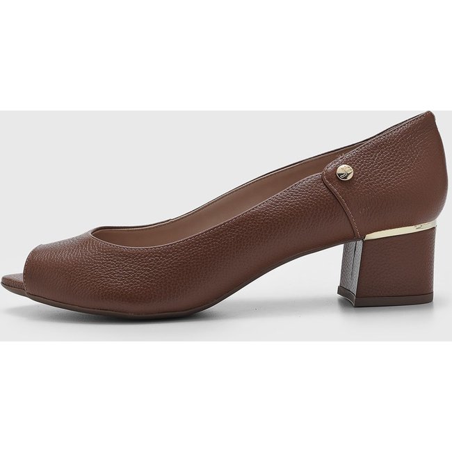 Scarpin Feminino Jorge Bischoff Peep Toe Marrom