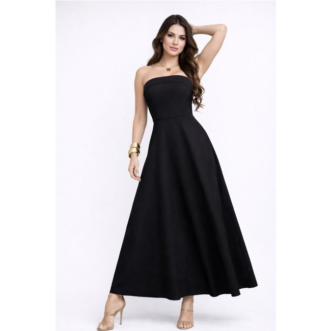 Vestido Midi D Bell Outlet Fashion Toamara que Caia Amarração Preto