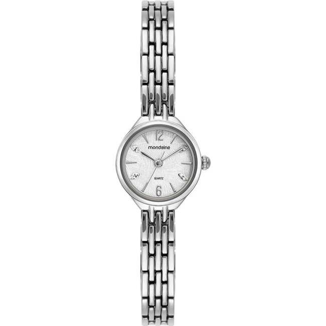 Relógio Feminino Prata Pulseira Solida Caixa Pequena Mondaine