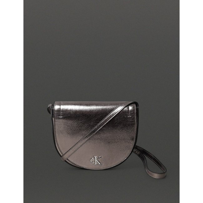 Bolsa Feminina Metálica Logo Central Calvin Klein Jeans - Grafite Calvin Klein Jeans