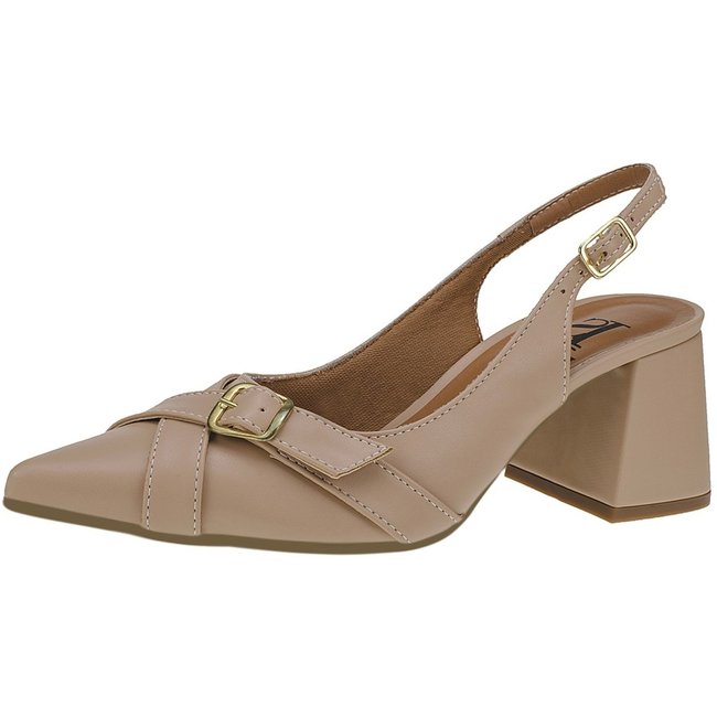 Scarpin Feminino Lóris Shoes Slingback Sapato Social Confortável com Fivela 18103 Nude
