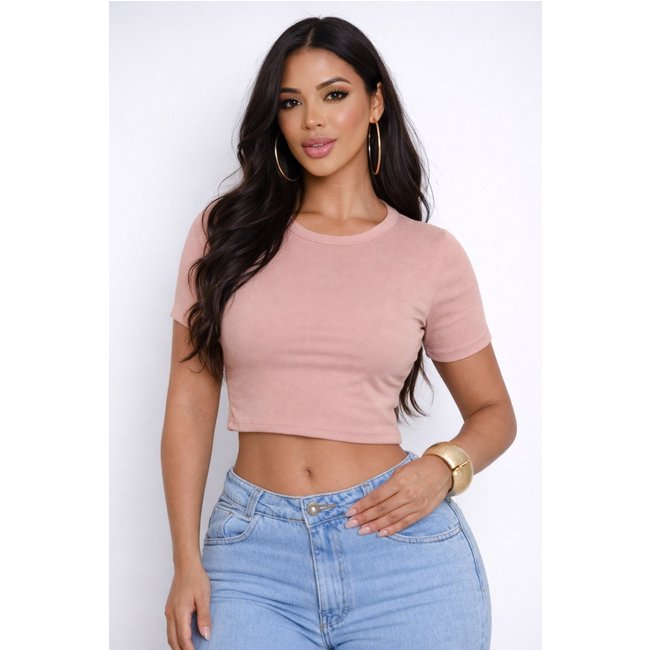 Cropped D Bell Outlet Fashion Feminina Ribana Nude