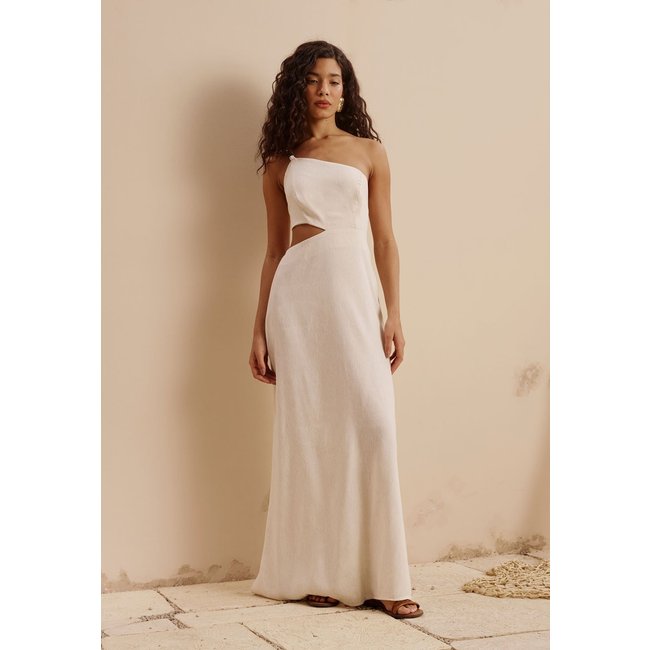 Vestido Fenda Alça Corrente