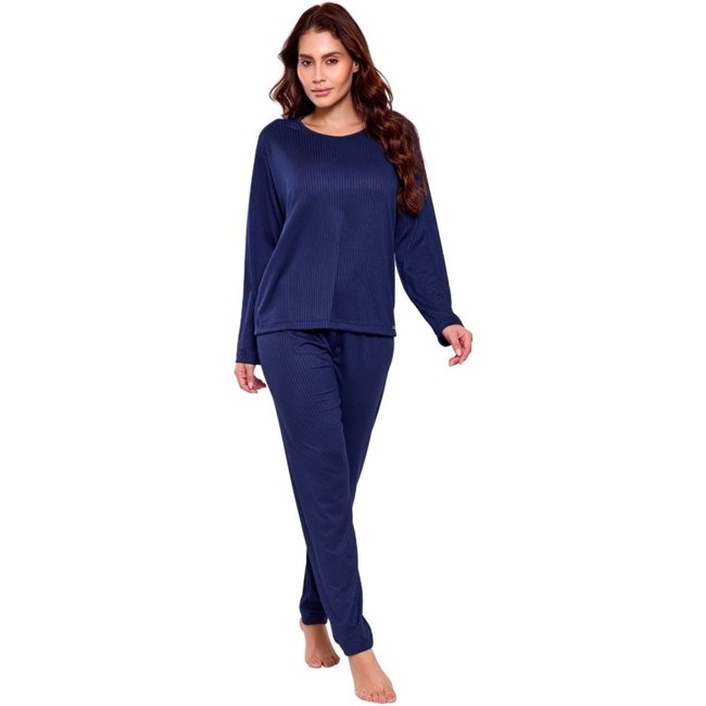 Conjunto de Pijama Frio Inverno ALgodão Liz Feminino Marinho