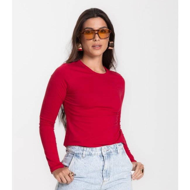 Blusa Manga Longa Básica Select Vermelho