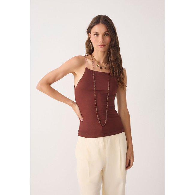 Blusa Feminina Dress To Alças Finas Marrom