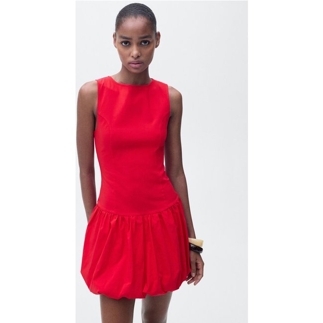 Vestido Mango Curto Balonê Vermelho