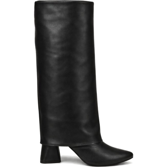 Bota Capa Em Napa Salto Geométrico 23017 Napa Preta Preto