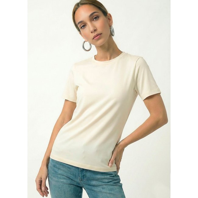 Blusa Off White Algodão Premium Toque Fresco Sob Manga Curta