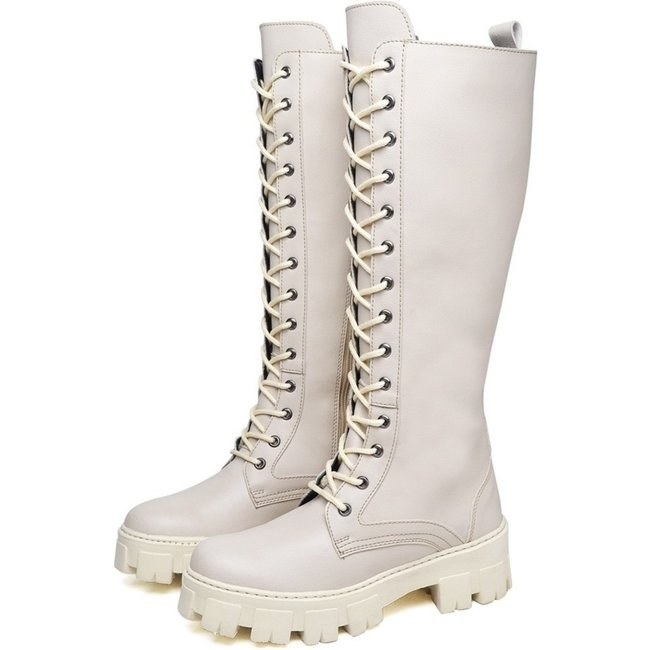 Bota Coturno Feminina Tratorada Cano Alto DUBUY 1800FG Areia