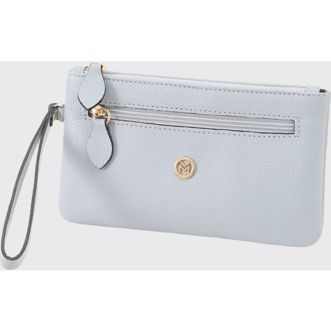 Bolsa Carteira Clutch Couro Mariart 611 Azul