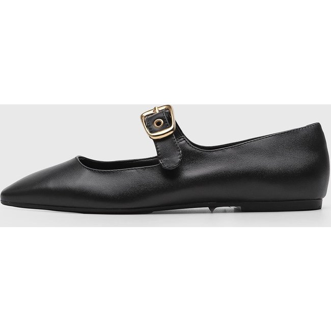 Sapatilha Feminina Arezzo Bico Quadrado Fivela Preta
