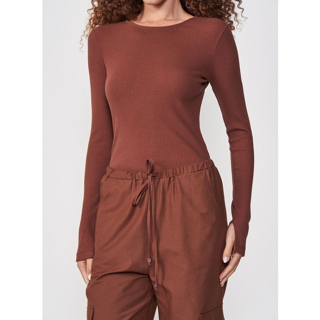 Blusa Canelada Colcci CLC Marrom