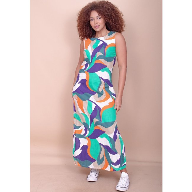 Vestido Longo Cabanafree Plano com Bolso Estampa Brisa do Mar