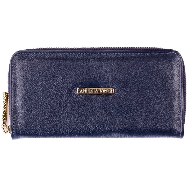 Carteira feminina de couro liso Bonny 10x19cm - Azul