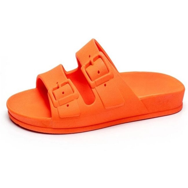 Chinelo Papete Sandália Feminina Mr Try Shoes Slide Rasteira Confortável Leve Laranja