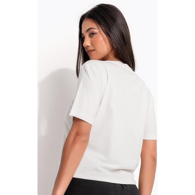 Blusa Em Malha De Algodão Quintess Off White