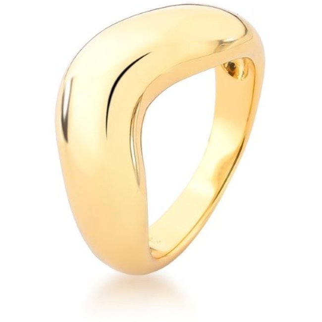Infantil - Anel Orgânico Abaulado Liso Semijoia Banhada a Ouro 18K Ania Store
