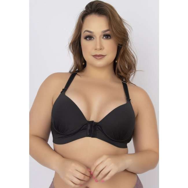 Soutien Feminino Serra e Mar Modas Bojo Reforçado Nadador Preto