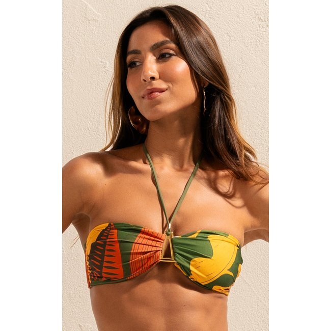 Top Biquini Bandeau Detalhe Dunas de Ouro BQ1513SU