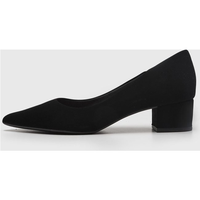 Scarpin Feminino cê Salto Baixo Bico Fino Preto