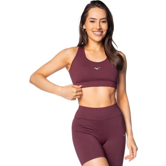 Top Feminino Mizuno Essence Proteção UV Bordô