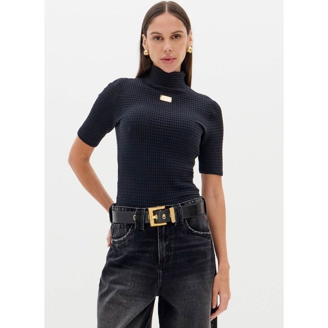 Blusa Com Gola Alta Texturizada Lança Perfume